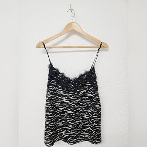 Abercrombie & Fitch women's tank, size medium, lace trim, romantic, black&white